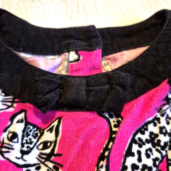 Gymboree girls size 2T Tails of the City line pink, black & white corduroy dress - Picture 2 of 5